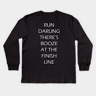 Booze at the Finish Line? Kids Long Sleeve T-Shirt